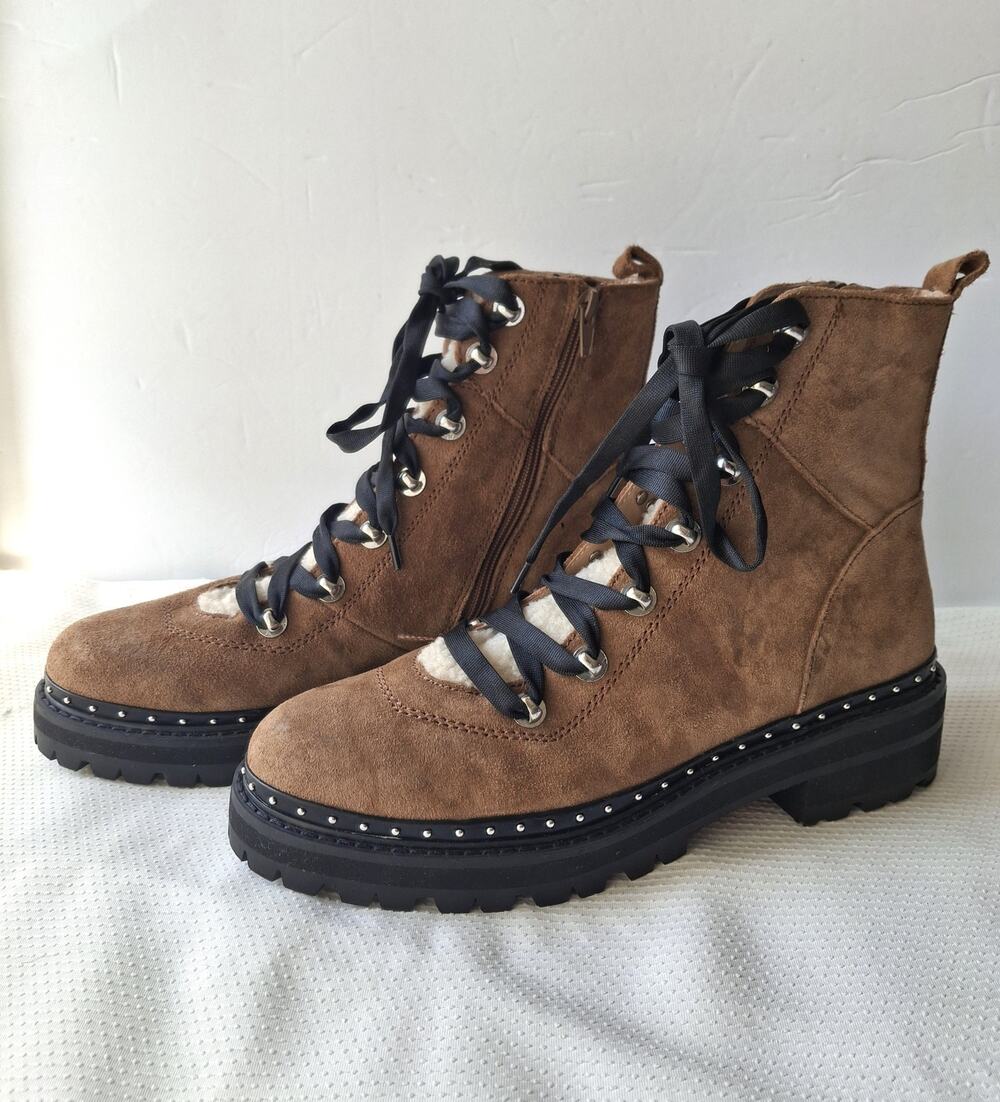 NWOB Steve Madden Rainier Chestnut Suede Sherpa Boot 11M